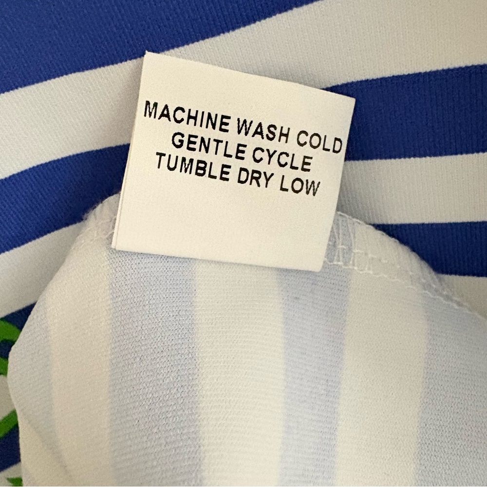 Melly M Nautical Stripe Anchor Dress 3/4 Sleeve Boat Neck Size M Made in USA - Picture 7 of 9